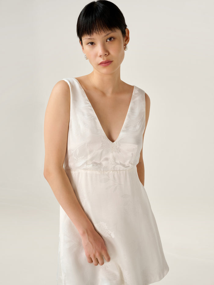 Bowlyn Jacquard Dress in Ivory