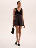 Bowlyn Velvet Bow Dress in Black