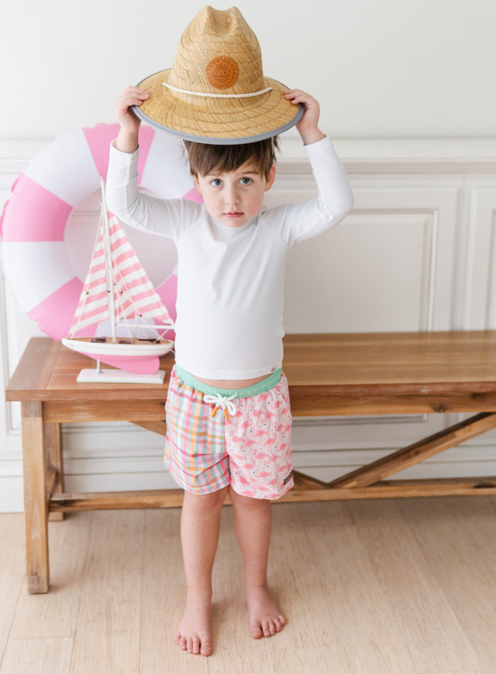 Boys Swim Trunks | Flamingo Fiesta