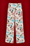 Brand New Anthropologie Mediterranean Print Wide-Leg Pants
