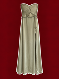 Brand New MESHKI Sage Satin Strapless Maxi Dress