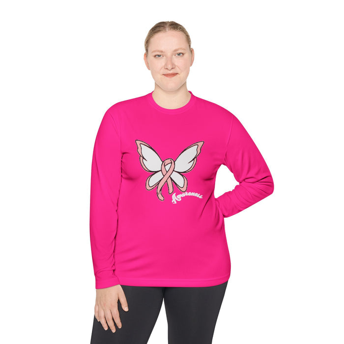 Breast Cancer Awareness Ribbon Butterfly Long Sleeve Tee - 314 Originals