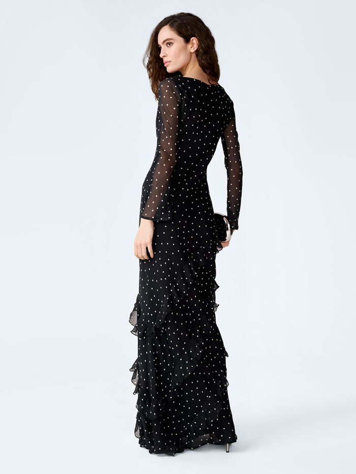 Bridie Dress in Black Polka Dot