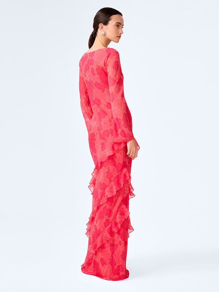 Bridie Dress in Sunset Blur Print