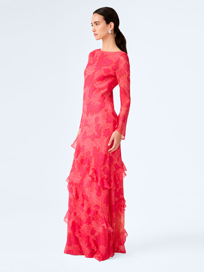 Bridie Dress in Sunset Blur Print