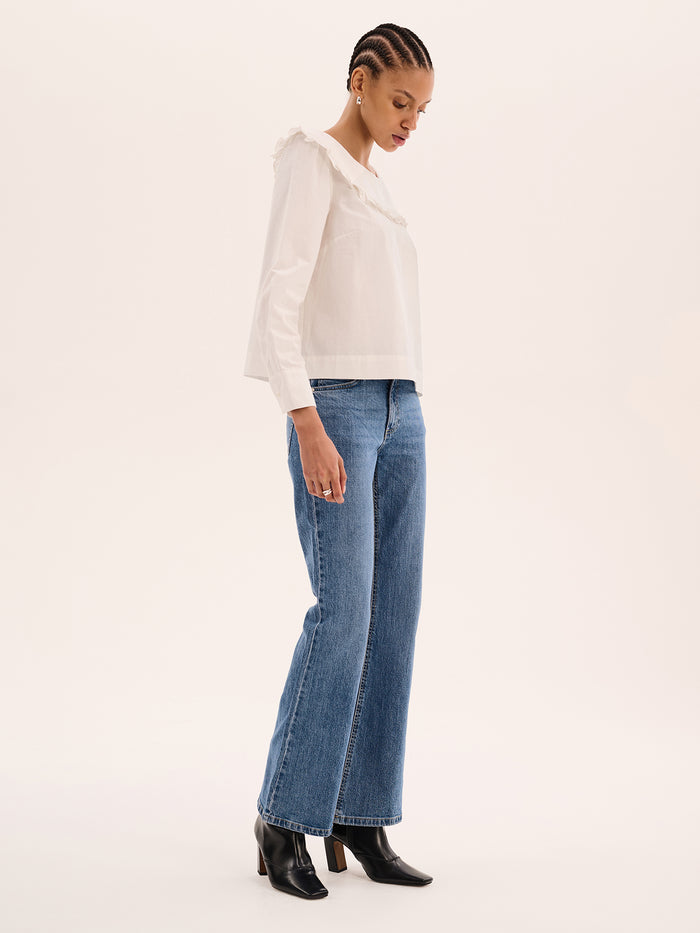 Briony Frill Blouse in White