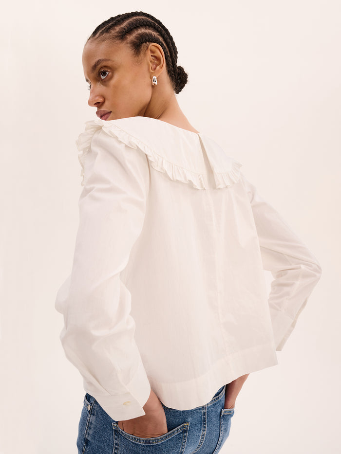 Briony Frill Blouse in White