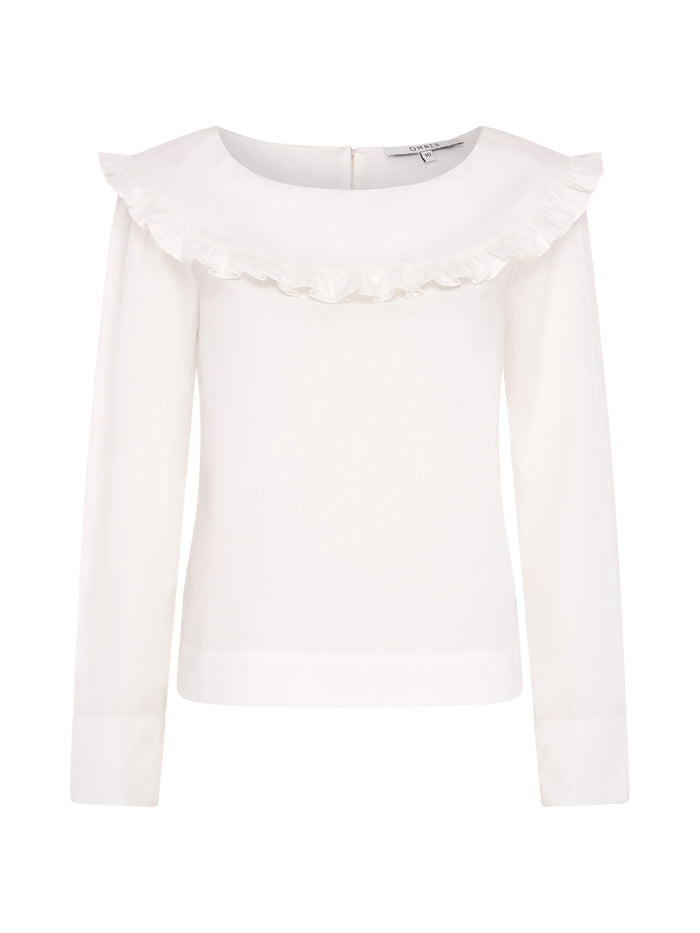 Briony Frill Blouse in White