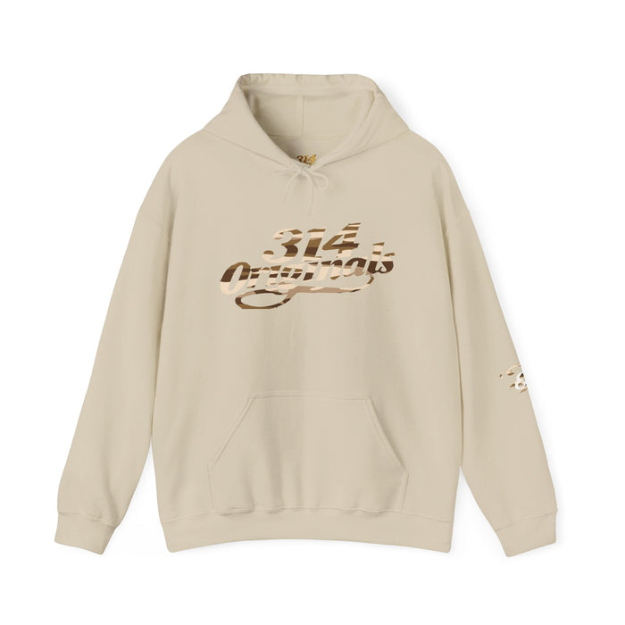Brown Camo '314' Script Hoodie — City Pride Casual Pullover - 314 Originals