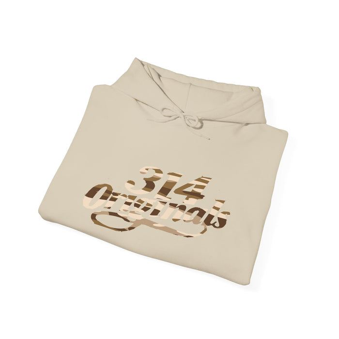 Brown Camo '314' Script Hoodie — City Pride Casual Pullover - 314 Originals