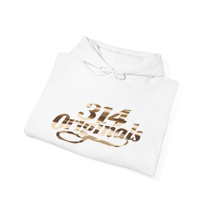 Brown Camo '314' Script Hoodie — City Pride Casual Pullover - 314 Originals