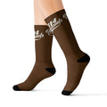 Brown Sublimation Socks with '314 Originals' Script — Athletic Crew Socks - 314 Originals
