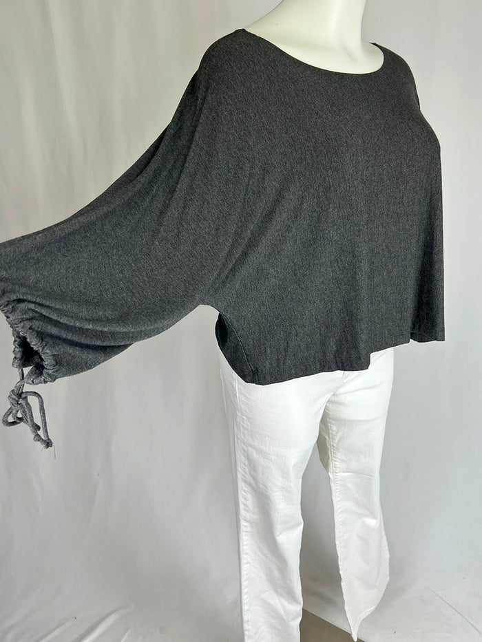 bryn Walker Open Size Gray Cropped Shirt