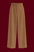 Camel High-Waisted Wide-Leg Trousers