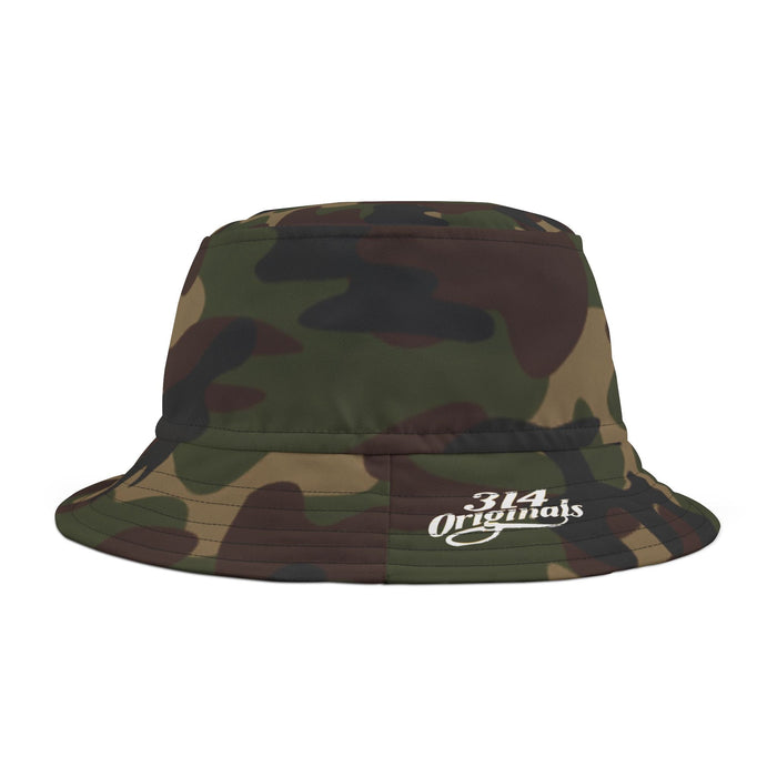 Camo Bucket Hat – Classic Woodland Camouflage Bucket Hat with 'U.S. Originals' Accent - 314 Originals