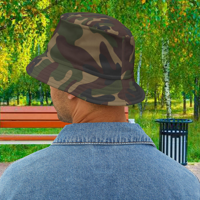 Camo Bucket Hat – Classic Woodland Camouflage Bucket Hat with 'U.S. Originals' Accent - 314 Originals