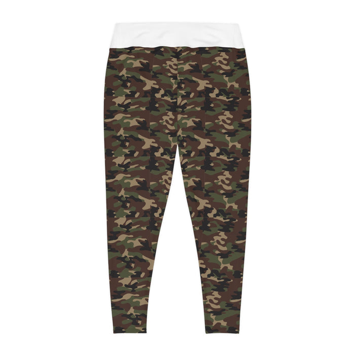Camo Plus Size Leggings — Subtle Side Script Graphic, Comfortable Everyday Activewear - 314 Originals