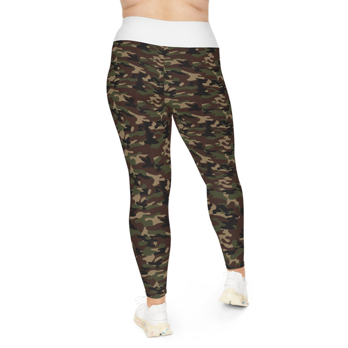 Camo Plus Size Leggings — Subtle Side Script Graphic, Comfortable Everyday Activewear - 314 Originals
