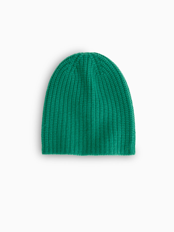 Cashmere Beanie In Kelly Green