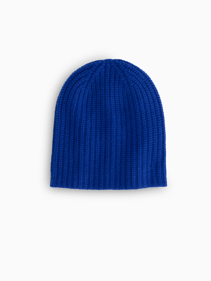 Cashmere Beanie In Cobalt