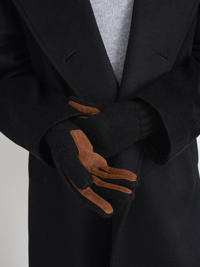 Cashmere Leather Patch Gloves