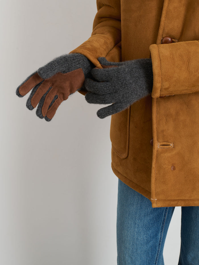 Cashmere Leather Patch Gloves