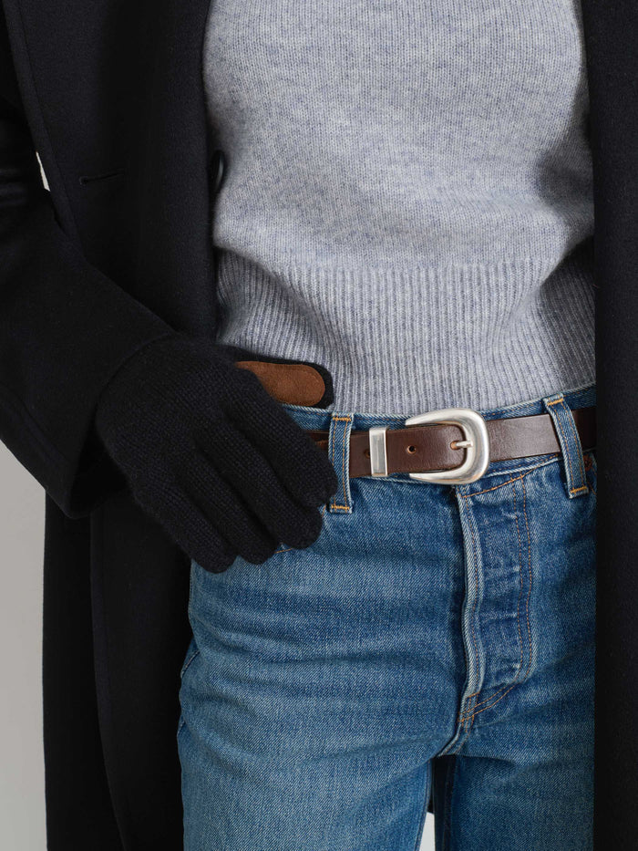 Cashmere Leather Patch Gloves