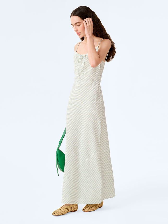 Cecile Dress in Mint and White Gingham