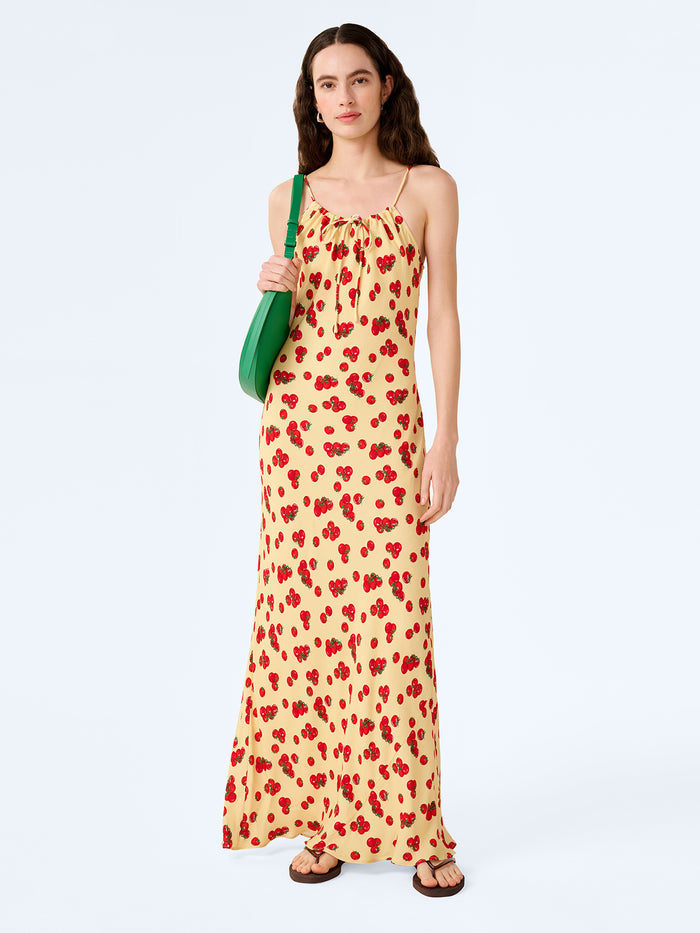 Cecile Dress in Tomato Print