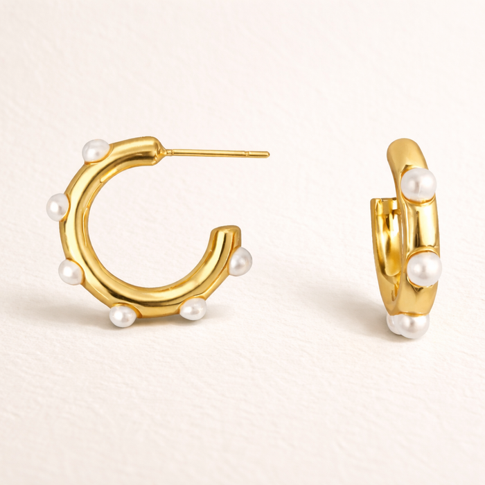 Celeste Pearl Hoops