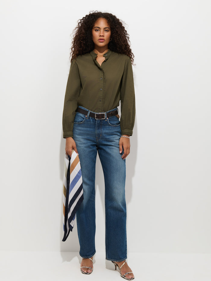 Chantilly Ruffle Shirt In Cotton Voile