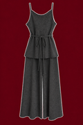 Charcoal Tie-Waist Knit Jumpsuit