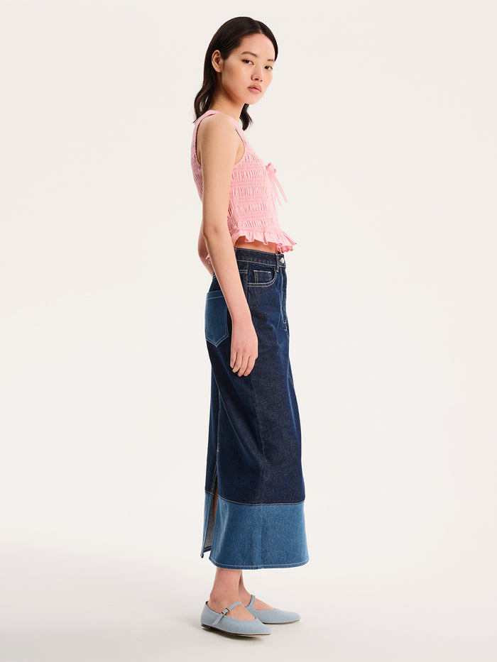 Chicago Skirt in Dark Wash