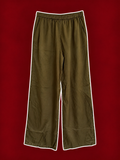 Christian Lacroix Olive Satin Wide-Leg Pants