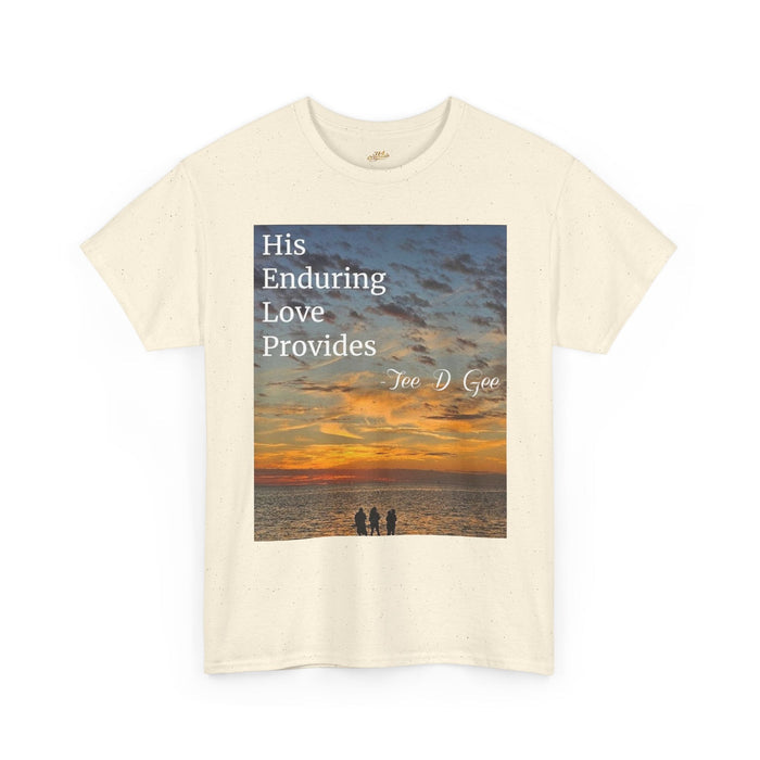 Christian Sunset T-Shirt – "His Enduring Love Provides" Inspirational Gospel Tee - 314 Originals