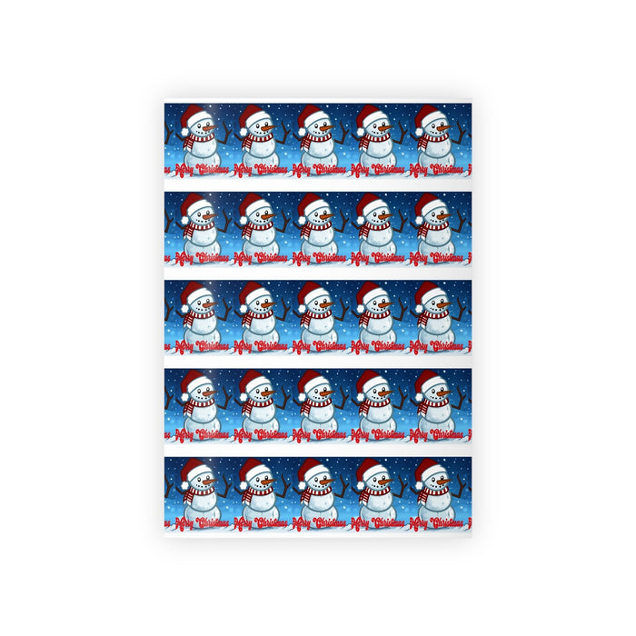 Christmas Snowman Wrapping Paper Roll — Holiday Gift Wrap with 'Merry Christmas' Design - 314 Originals