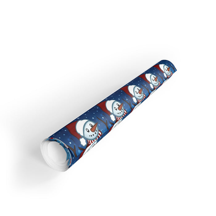 Christmas Snowman Wrapping Paper Roll — Holiday Gift Wrap with 'Merry Christmas' Design - 314 Originals