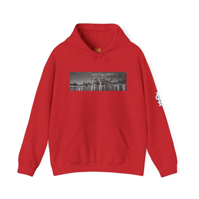 City Skyline Hoodie — Black & White Waterfront Panorama Pullover - 314 Originals