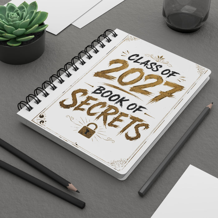 Class of 2027 Book of Secrets Spiral Journal - White - 314 Originals