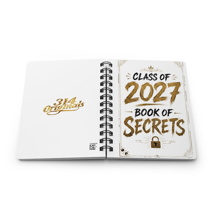 Class of 2027 Book of Secrets Spiral Journal - White - 314 Originals