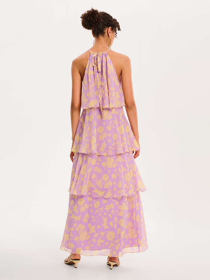 Cleo Floral Dress in Lilac Floral