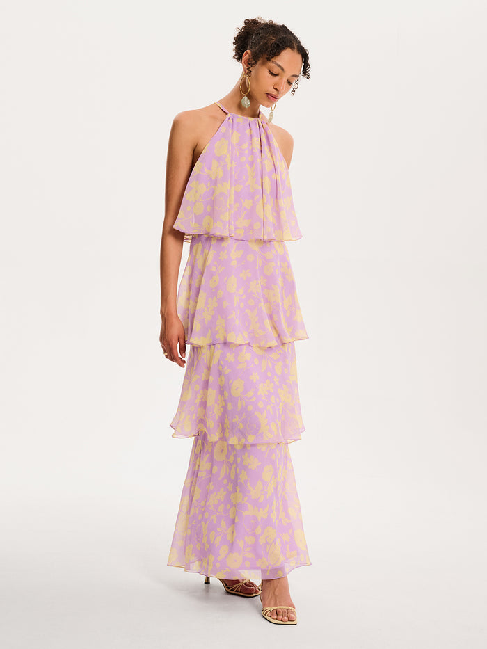Cleo Floral Dress in Lilac Floral