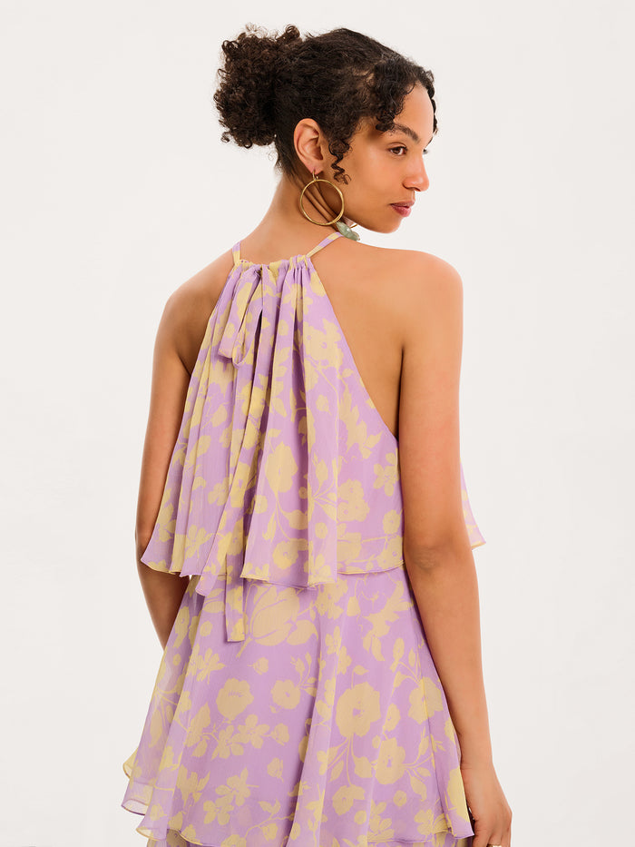 Cleo Floral Dress in Lilac Floral
