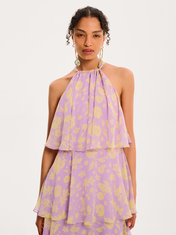 Cleo Floral Dress in Lilac Floral