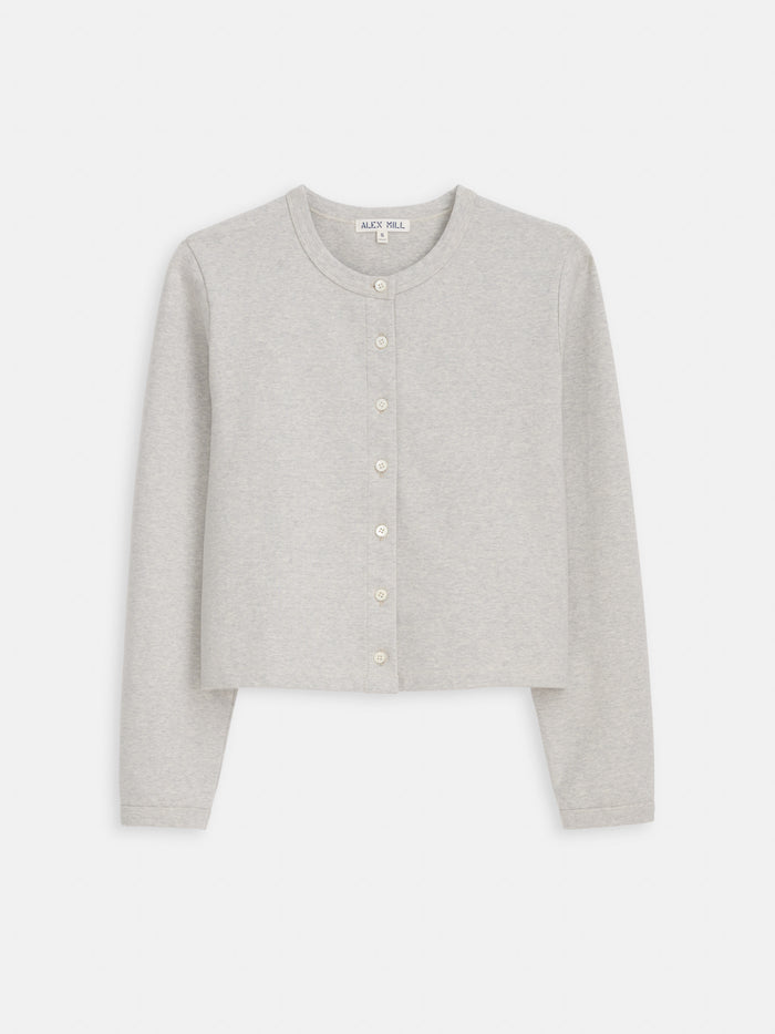 Coco Sport Cardigan In Cotton In Heather Grey