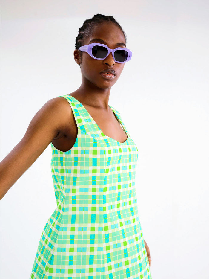 Courtney Mini Dress in Check Print