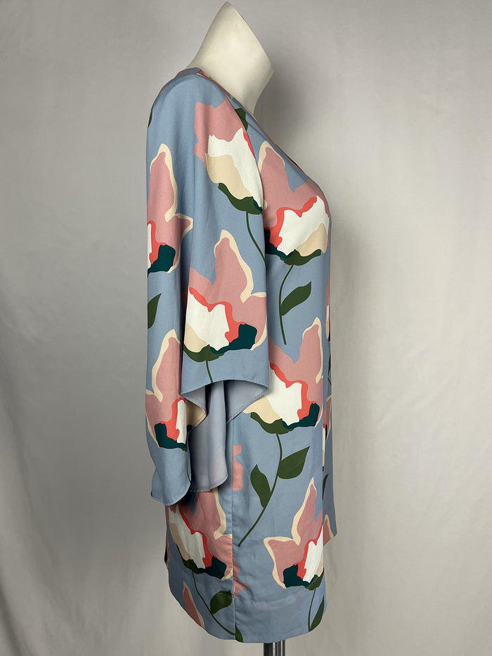 Crosby by Mollie Burch Size L (14) Light Blue Floral Dress