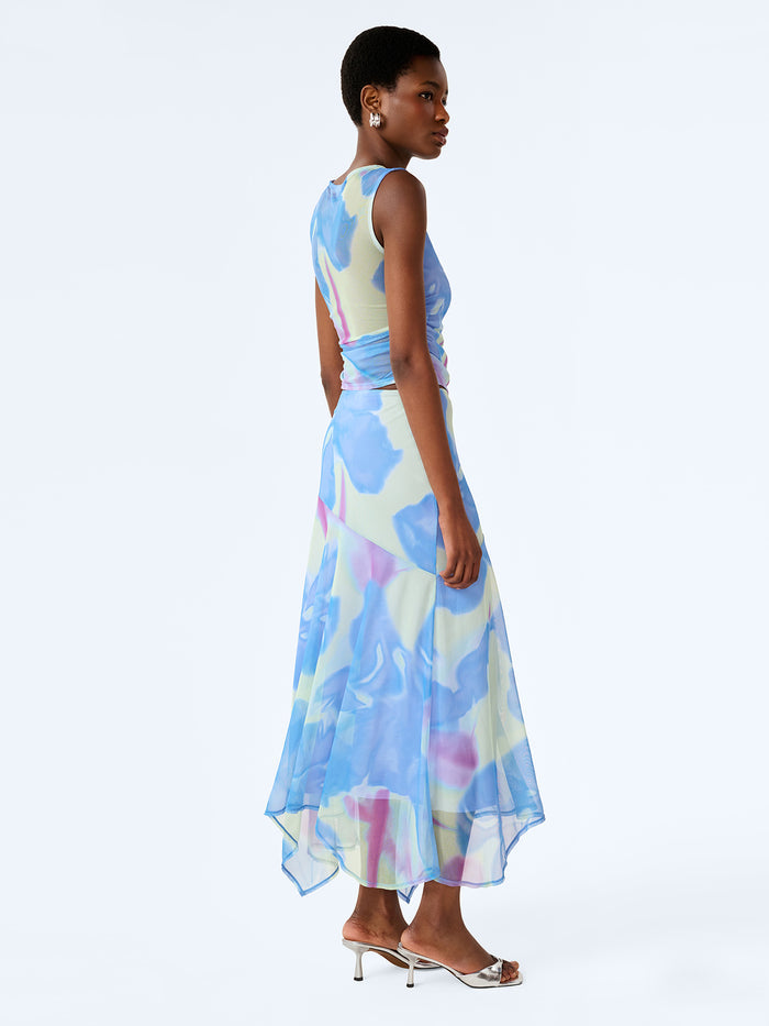 Cruze Skirt in Mint Glitched Floral