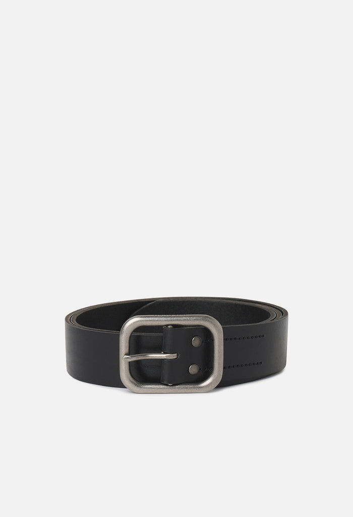Dalton Leather Belt / Black x Nickel