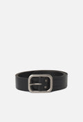 Dalton Leather Belt / Black x Nickel